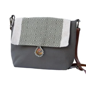 Handmade crossbody bag made cotton gabardine