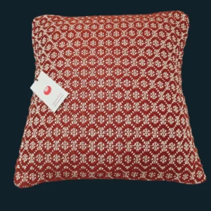 Brown woven throw pillow